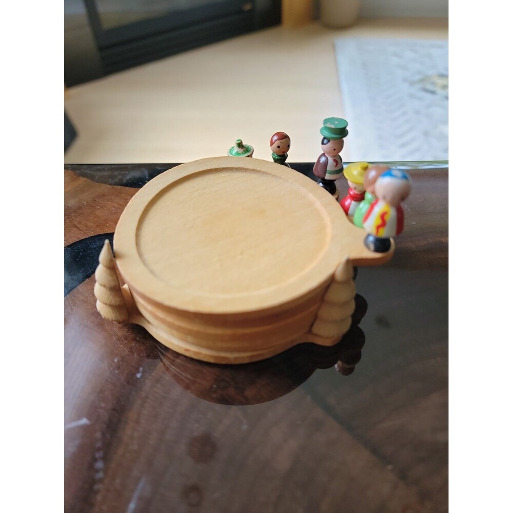 Italy Tyrolean Alps Wooden Nesting Coasters Mountaineer Set of 6 Mid Century